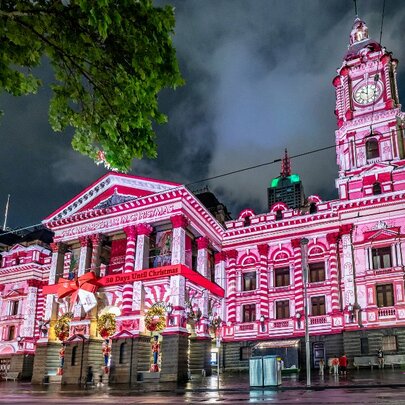 Melbourne Town Hall Christmas Projections