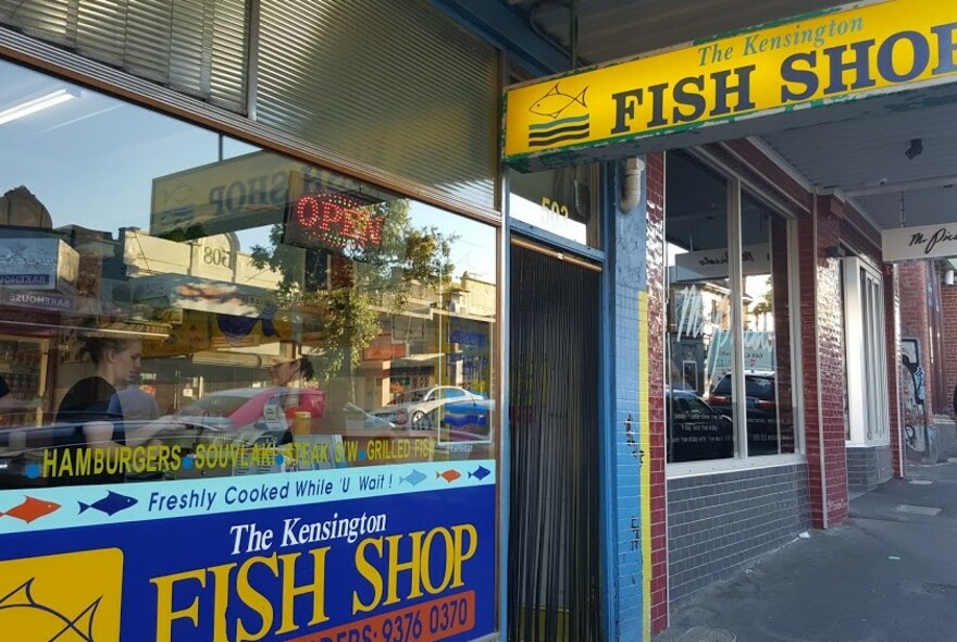 Exterior or The Kensington Fish Shop.