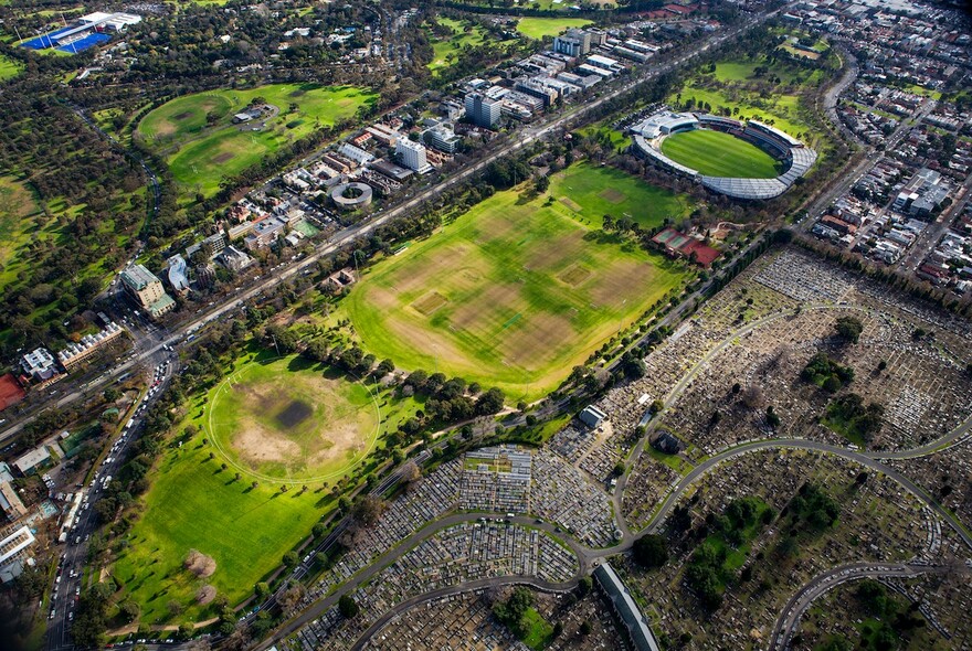 Aerial view of Princes Park.