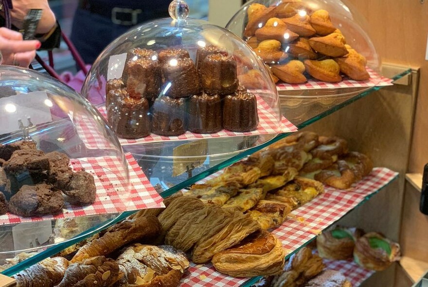 Selection of French cakes and pastries at Agathé Pâtisserie.