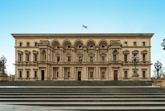 Grand palazzo-style Old Treasury Building. 