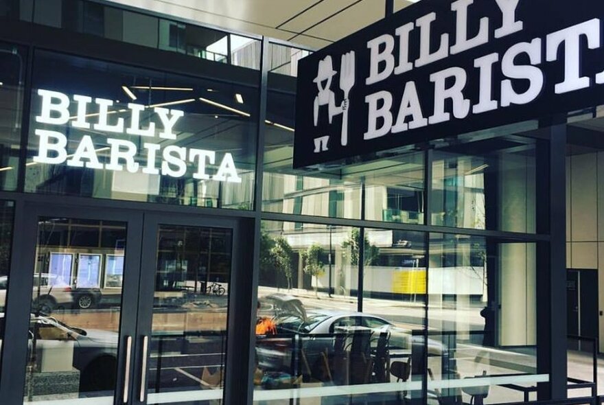 Billy Barrista cafe shopfront.