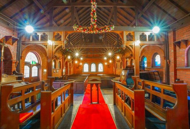The inside of a church building