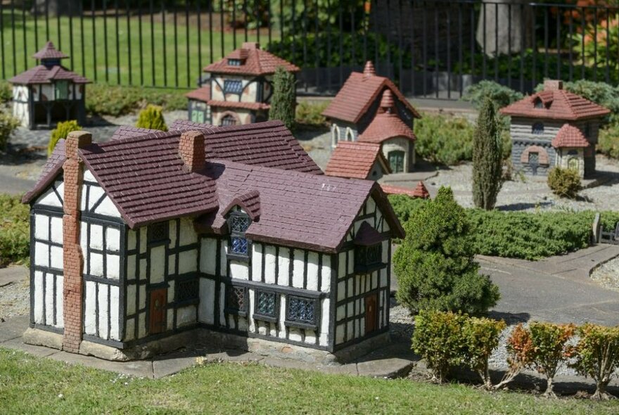 Model tudor village within Fitzroy Gardens. 
