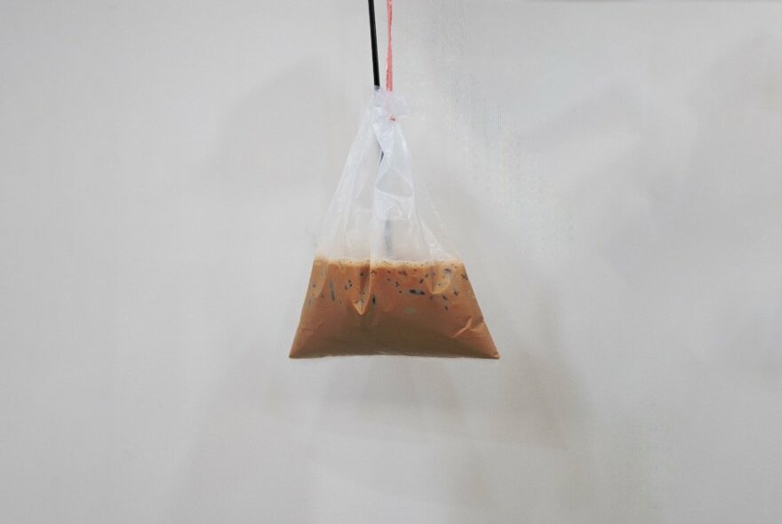 A Malaysian drink in a plastic bag.