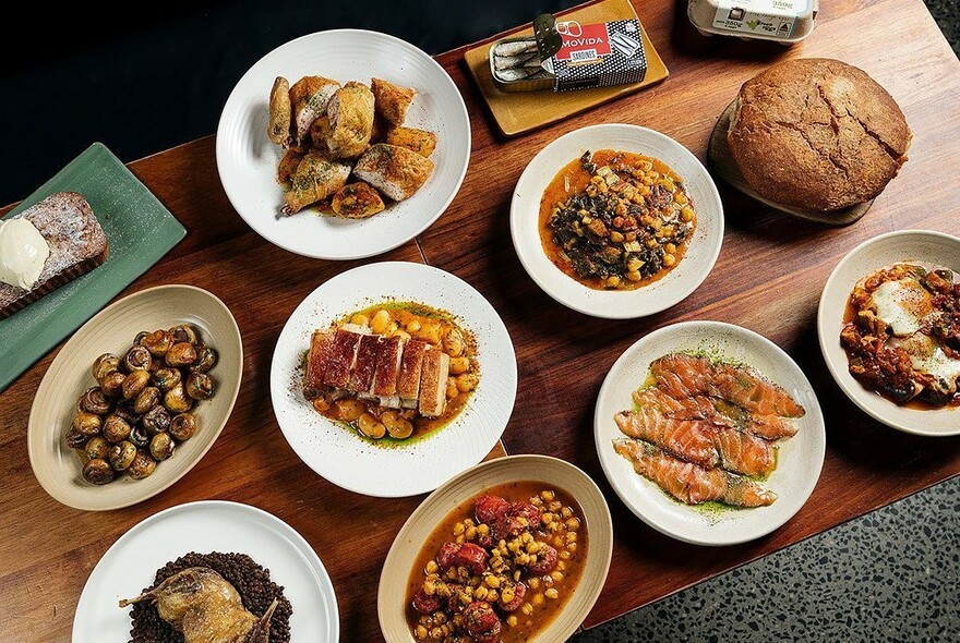A feast of dishes at MoVida.
