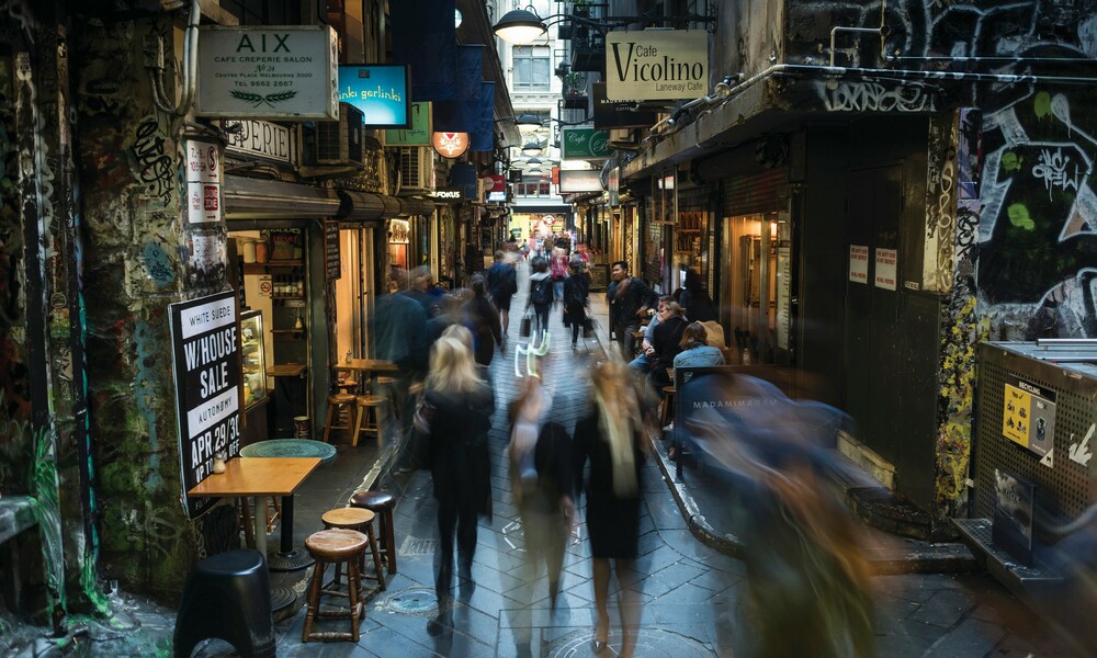 Centre Place is one of Melbourne's most famous arcades, featuring cafes, boutiques and street art.
