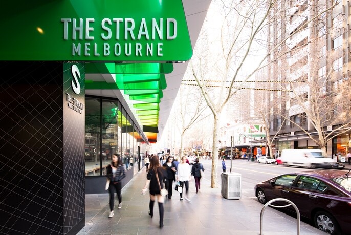 The Strand Melbourne signage in Elizabeth Street.