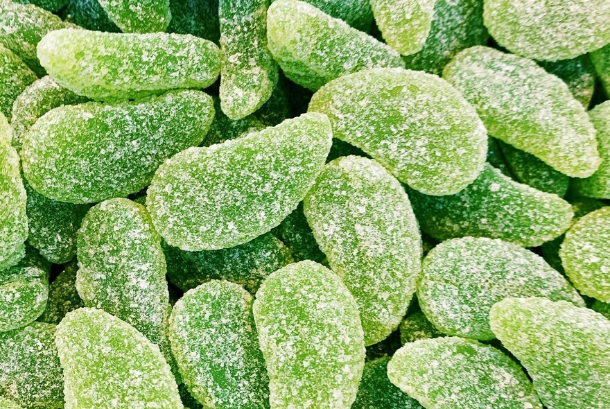 Close up of Mint Leaves lollies.