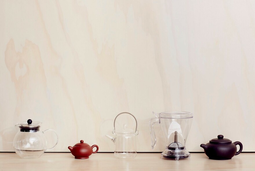 Coffee and tea pots at Assembly Store.