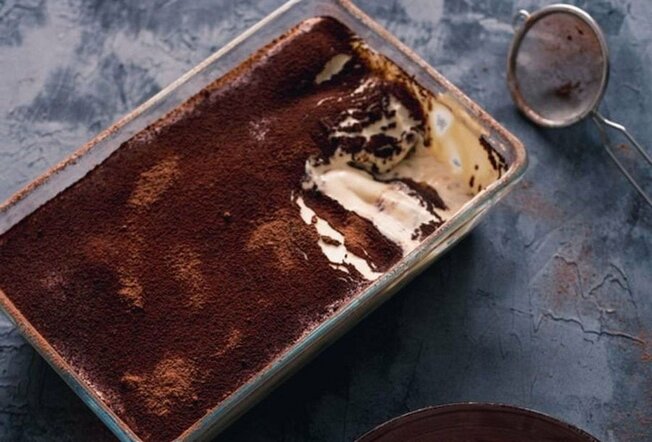 A large dish of Tiramisu