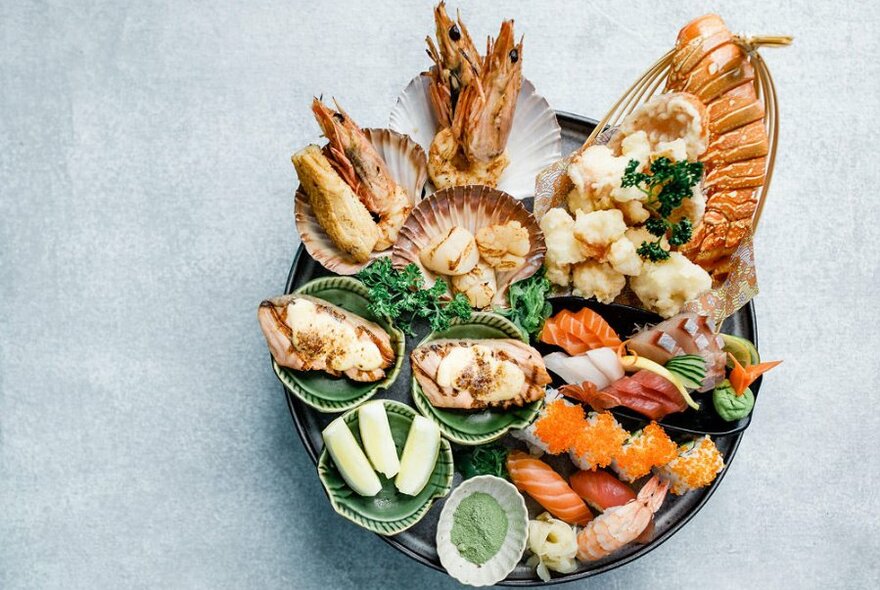 Japanese seafood platter.