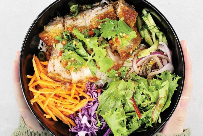 Bowl of Asian-style salad.