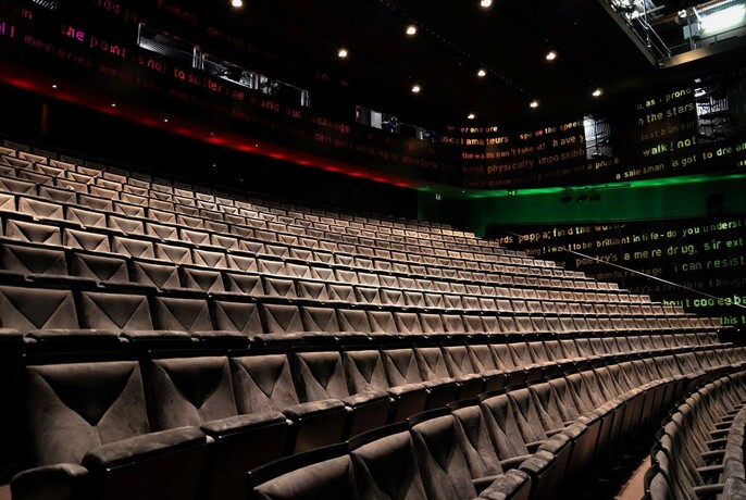 Rows of seating inside Southbank Theatre.