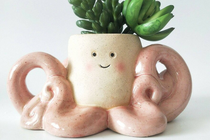 Ceramic pot in an octopus design.