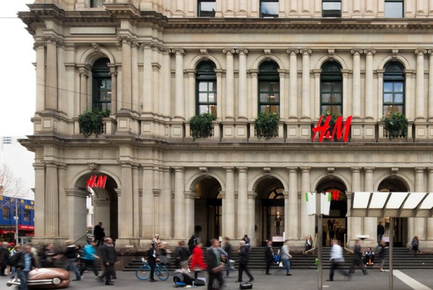 H&M store in the old Post Office building in Bourke Street Mall.