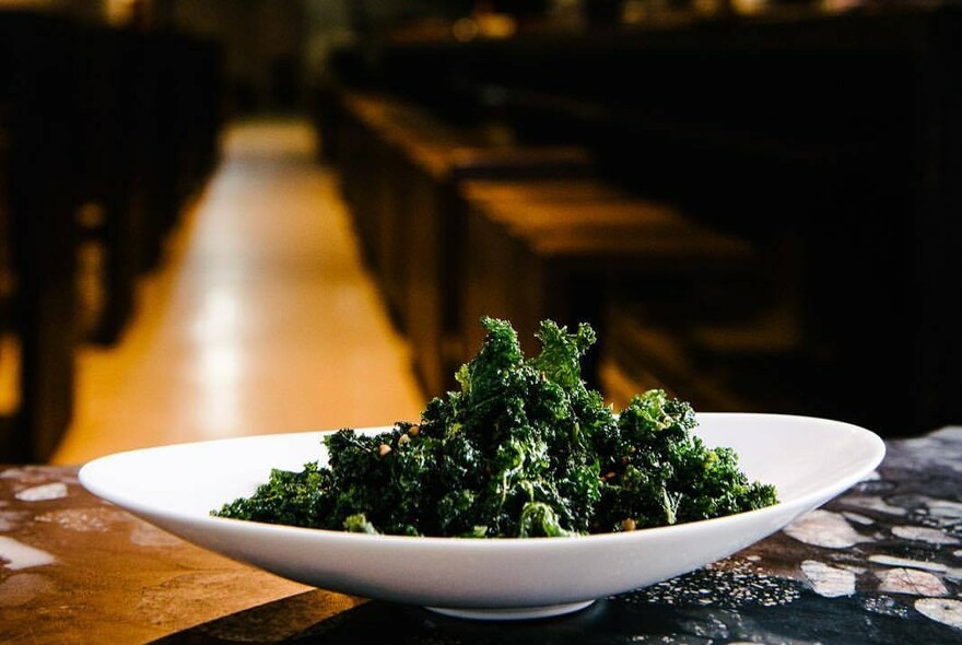 Plate of green kale..