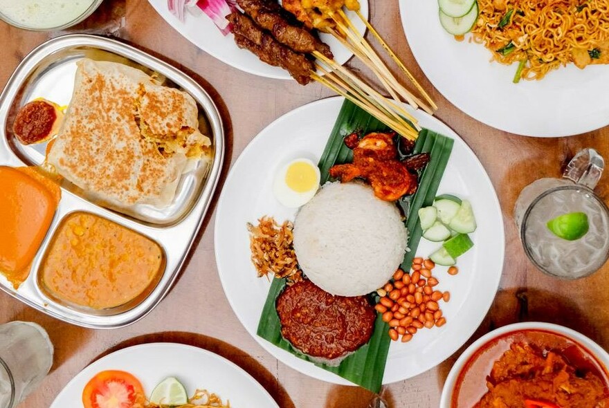 Selection of Malaysian dishes.