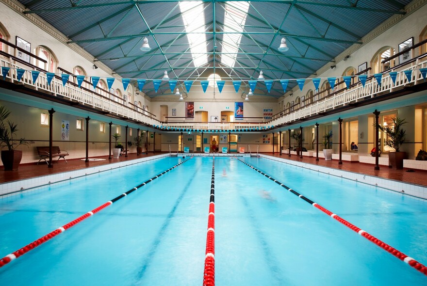 Melbourne city Baths heritage-listed indoor swimming pool.