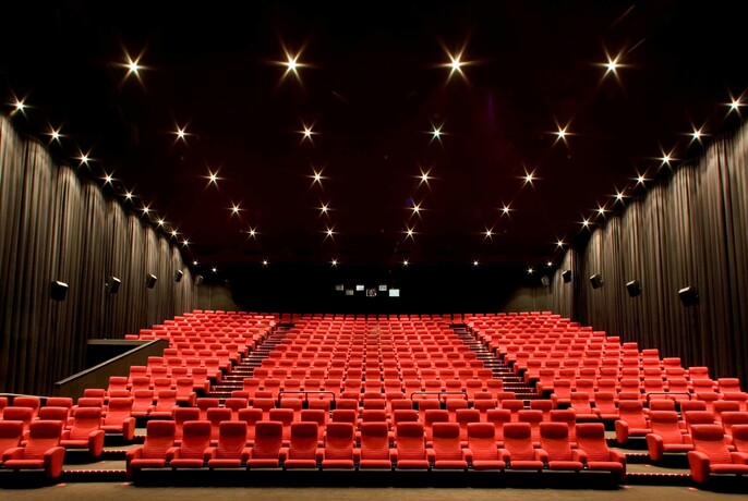 Rows of cinema seating.