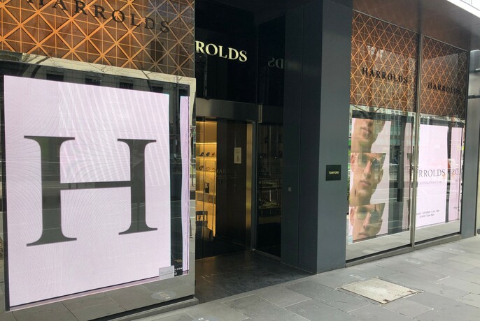 Harrolds shopfront in Collins Street.