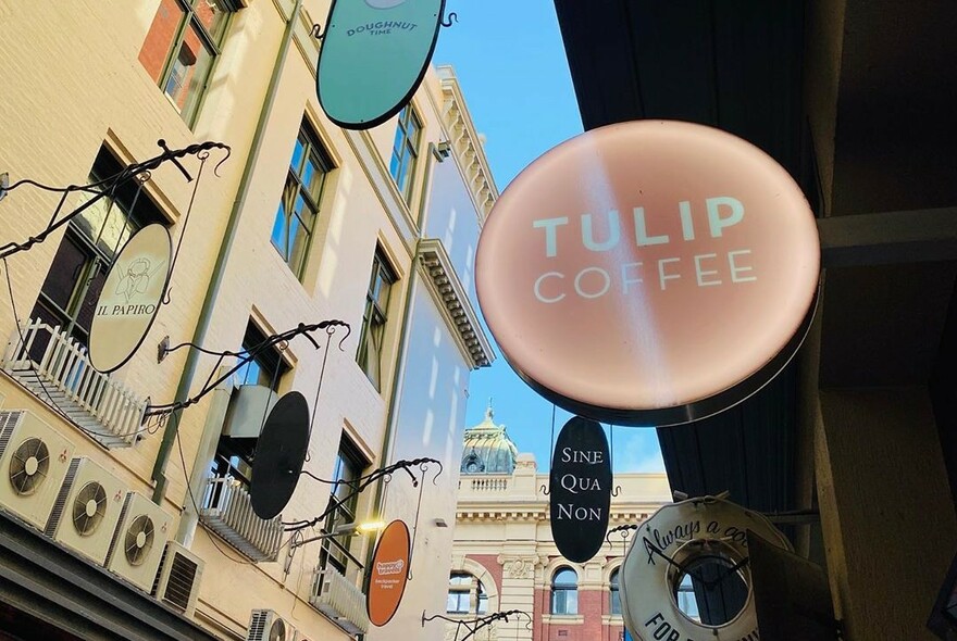 Tulip coffee sign onDegraves Street.