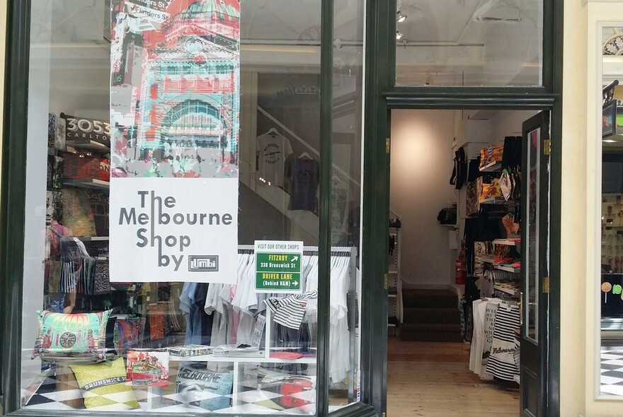 The Melbourne Shop By Lumbi shopfront in Royal Arcade.
