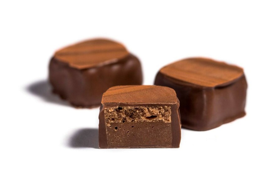 Chocolate fudge pieces.