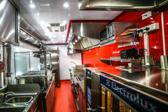 Kitchen inside a food truck