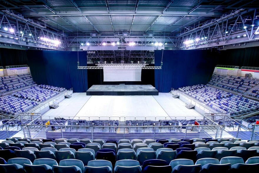 Seating inside Melbourne Arena multi-purpose sports venue.
