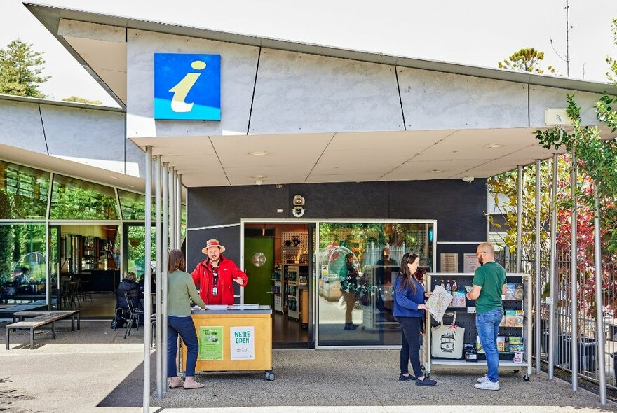An exterior shot of the Fitzroy Gardens Visitor Centre.