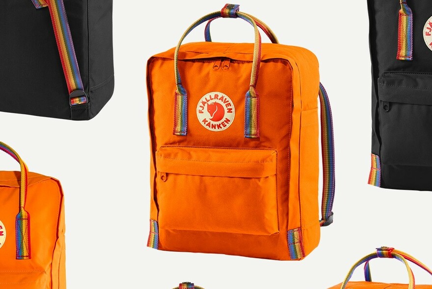 Fjallraven backpack with carry handles.