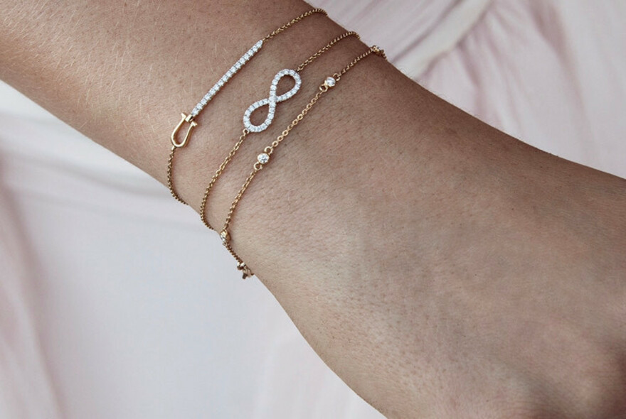 Diamond bracelets. 