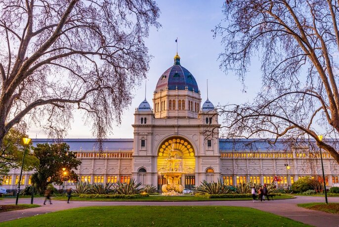 World Heritage listed Royal Exhibition Building set in Melbourne's Carlton Gardens.
