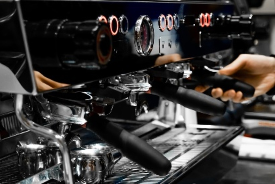 A professional espresso machine. 