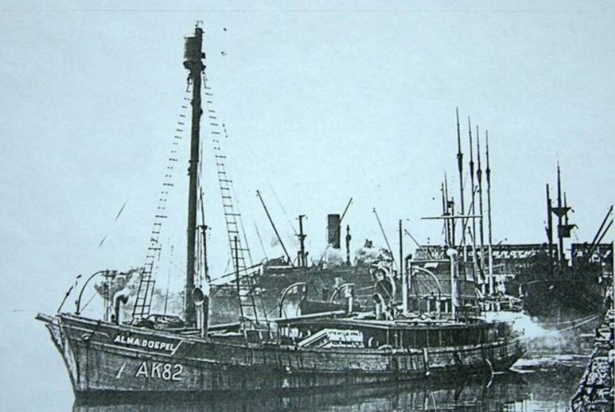 Historic photo of the Alma Doepel ship.