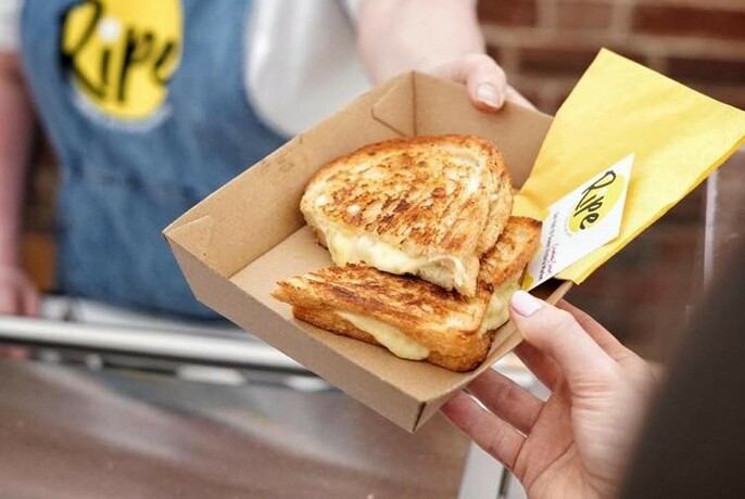 Cheese toastie in a box.