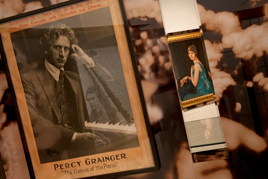 Framed photo of Percy Grainger.