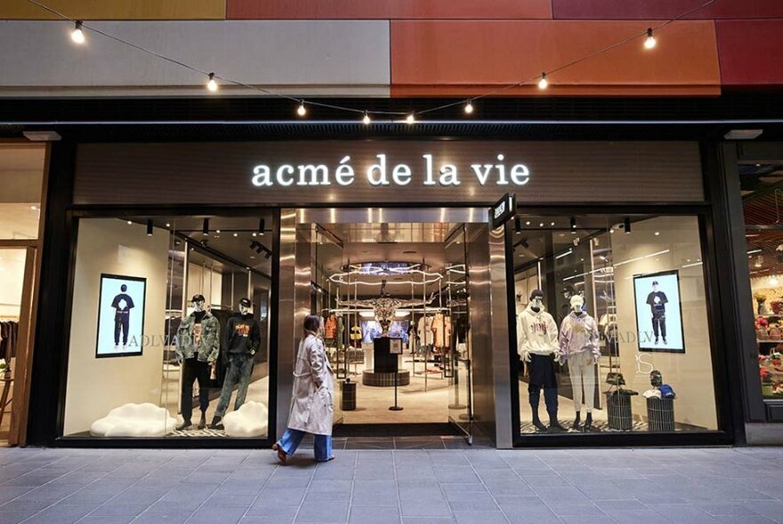 Shopfront of acme de la vie streetwear store.