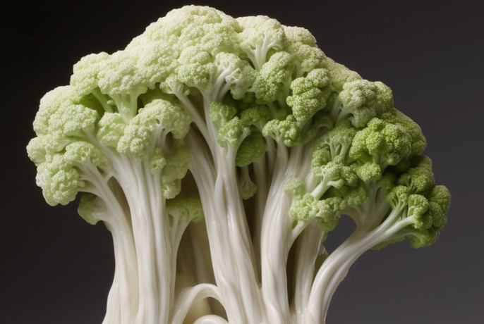 Anaemic-looking head of cauliflower or broccoli.